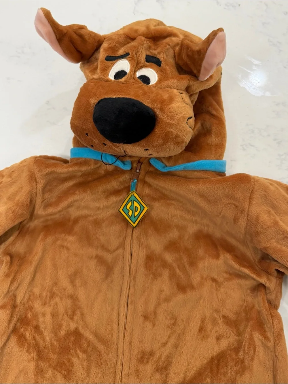 Cartoon Network Scooby-Doo Brown Plush Hooded Kids One-Piece